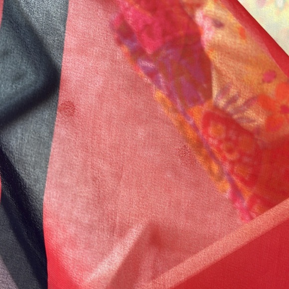 The Limited navy peach white and coral scarf - Picture 4 of 6